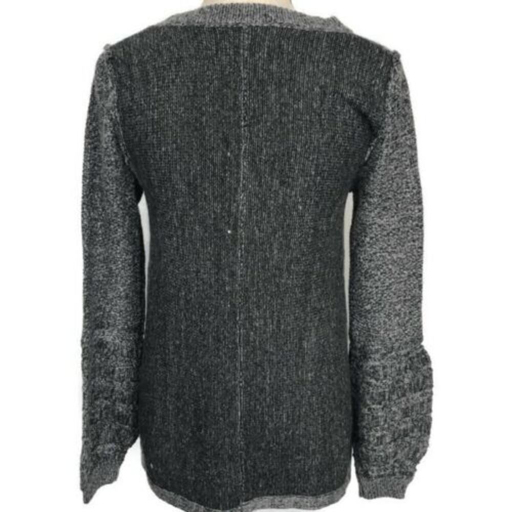 Knox Rose Sharkbite Embroidered Sweater Gray Crewneck Flowers Womens Size XS - Picture 3 of 10